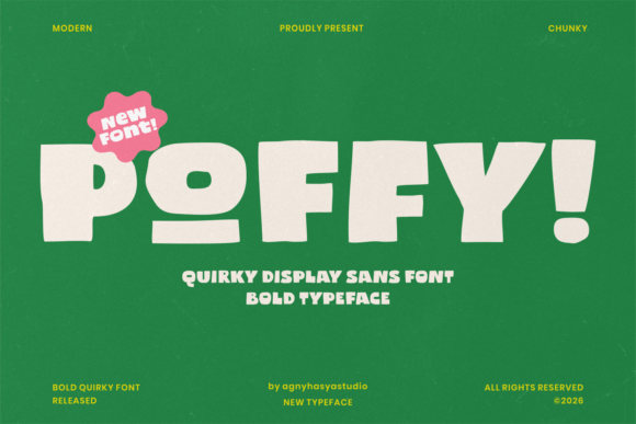 Poffy Display Font for Playful Brand Identity