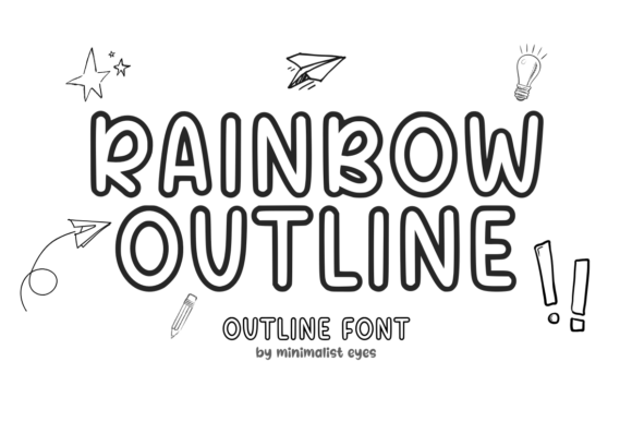 Rainbow Outline: A Charming Hand-Drawn Display Font for Creative Projects