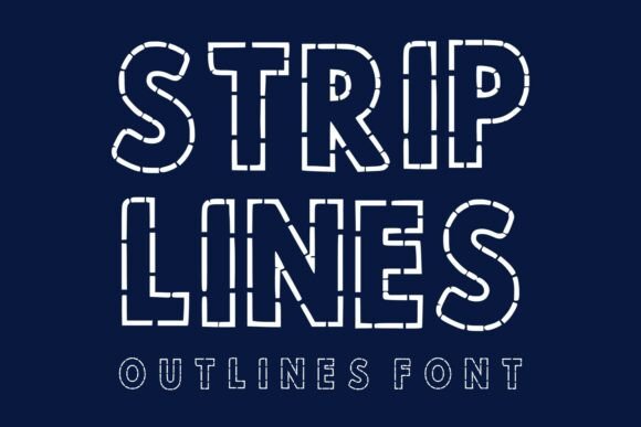 Strip Lines Typeface: Modern Outline Display Font for Makers